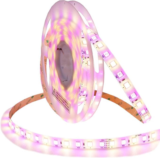 RGB+Warm White LED Strip Lights DC24V SMD5050 360LEDs RGBW LED Tape Light Multi-Colored Silicone Waterproof IP65 16.4Ft for Bedroom Home Kitchen Lighting