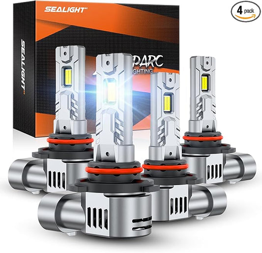 SEALIGHT 9005/HB3 9006/HB4 Fog Light Bulb, 80000LM Ultra Bright, 2x 9005 & 9006 Bulbs in Pack