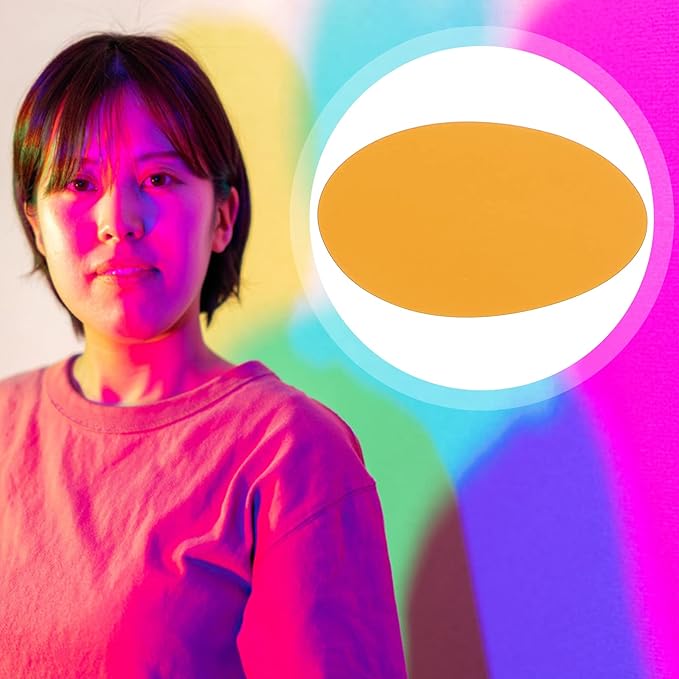 Sunset Ambient Light Film 2.6 Inch Transparent Orange Filter Sheet for Atmosphere Lighting and Multi-Color Sunset Lamp Effects