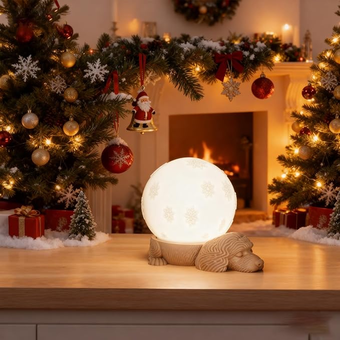 Cute Dog Lamp, Touch Control Battery Operated Bedside Lamp for Bedroom, Adjustable 3 Color Temperatures Rotatable Table Lamps for Nightstand, Nursery
