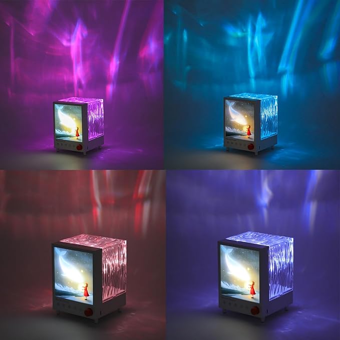 Northern Lights Projector Bluetooth: Ocean Wave Projector Light with Bluetooth Speaker Night lamp Color Changing for Teens Kids Adults Bedroom & Living Room Relaxation & Party Decor