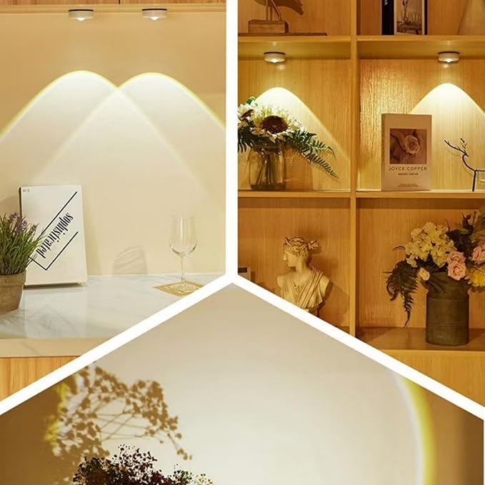 2-Pack Sunset Lamp Projection Hexagonal Colorful Sunset Red Wall Lamp LED Touch Control Two Brightness Adjustable Cabinet Decorative Light