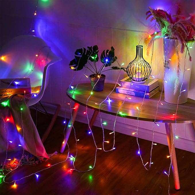 Colorful Pastel Easter Lights String Indoor Decorations, Plug in & Connectable 33ft Clear Wire with 100 Multicolored LED for Party, Garden, Home, Bedroom Christmas Tree Birthday Hanging Decor