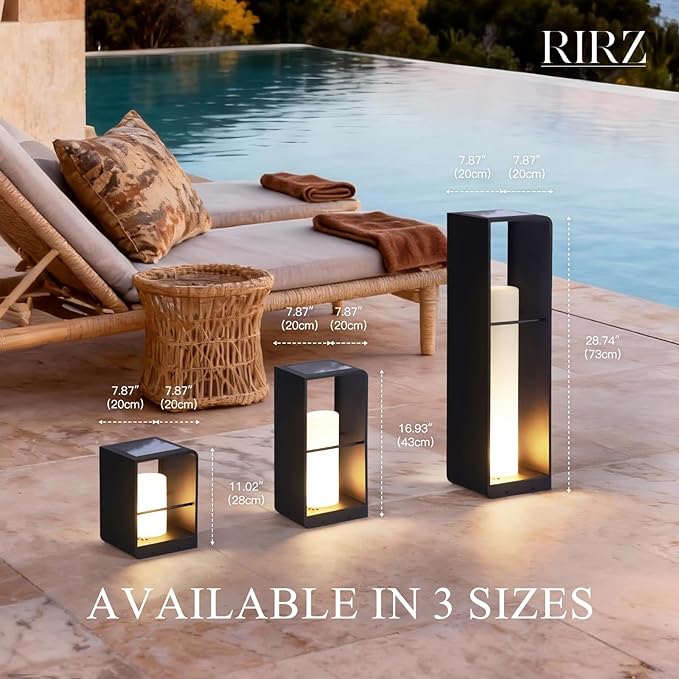Smart Floor Lamp Dimmable, Cordless Dusk to Dawn Solar Lanterns Outdoor, Large Led Corner Floor Lamps with Remote Control, IP65 Waterproof Outdoor Lamp for Patio Driveway Garden Yard Lawn Decor