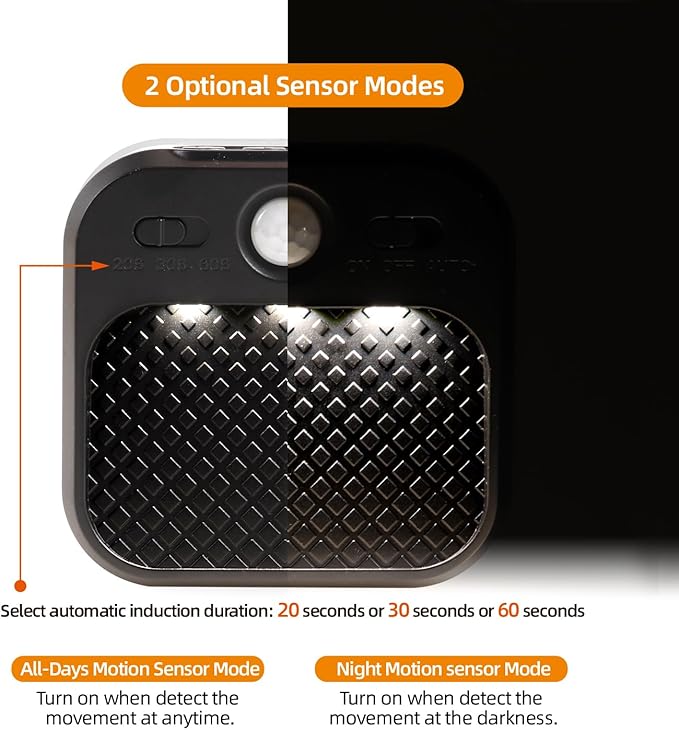 Led Night Light with Motion Detector 2 Pack, Cabinet Light Dimmable with Timer Function, Staircase Lighting 3 Color Temperature 3000/4500/6000K, Hallway Light Rechargeable 600mAh for Children's Room