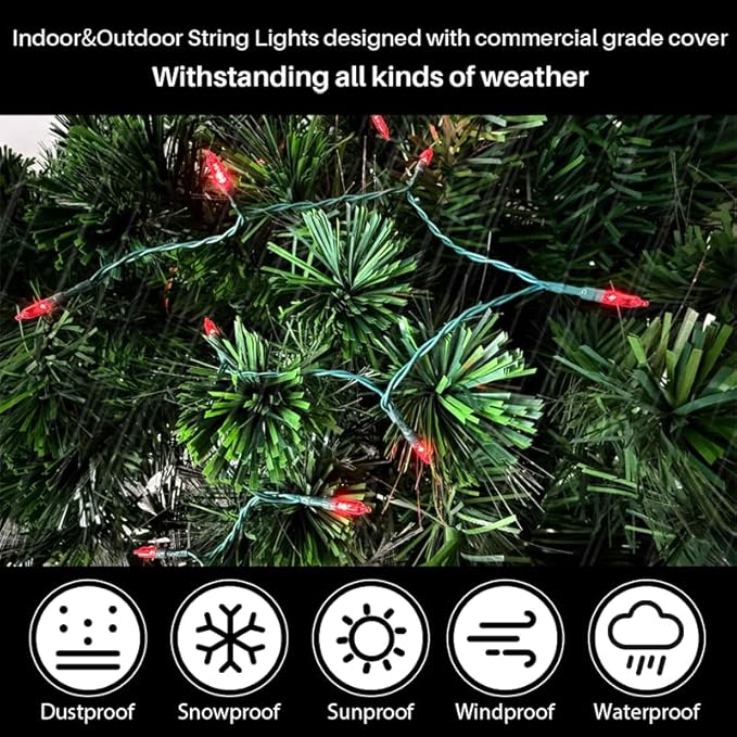 LAMPHOME 50 LED Red Valentine Lights,Christmas Lights 16 FT Mini String Light with 9 Modes & 6 Hour Timer, Battery Operated for Indoor Outdoor Patio Garden Party Tree Valentine's Day Decoration