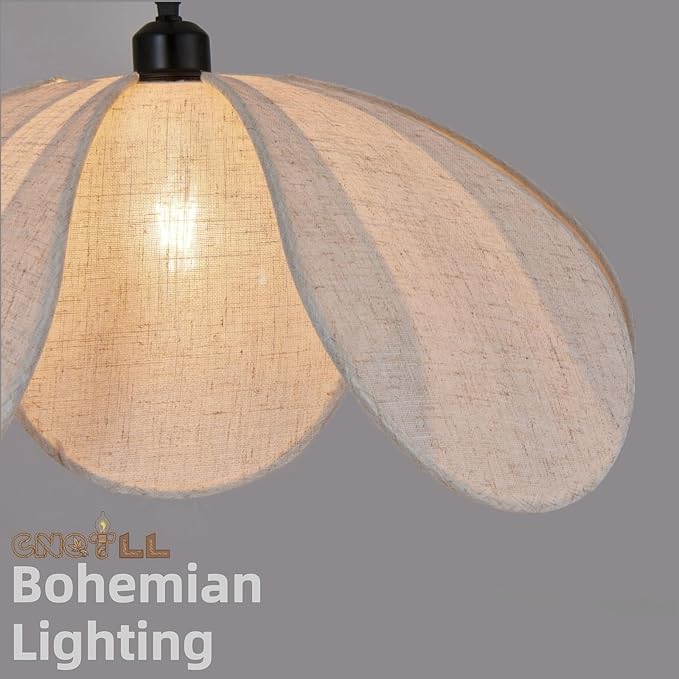Farmhouse Rattan Chandeliers for Dining Room, 22in Coastal Boho Chandeliers, Wicker Hanging Pendant Lights, Hand Woven Lighting Fixture for Kitchen Island, Living Room, Bedroom
