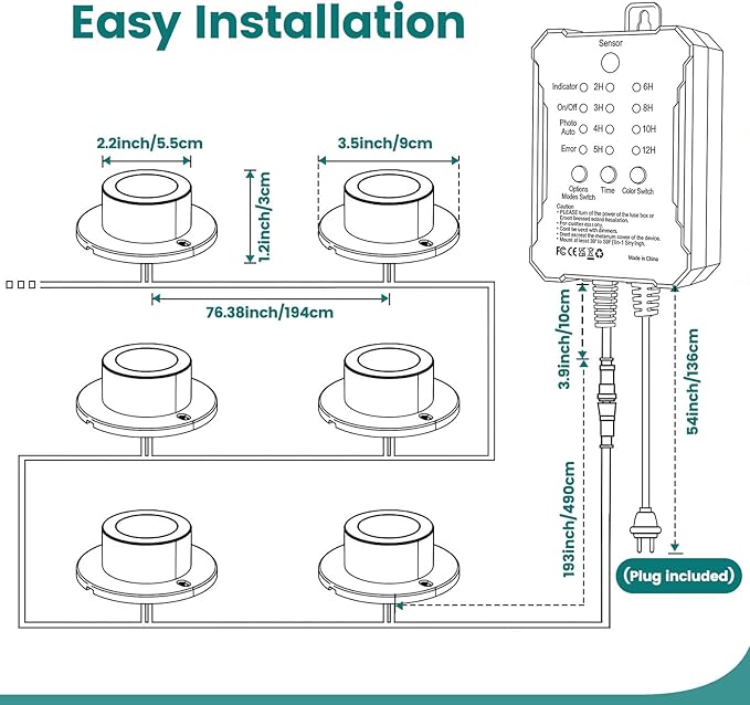 Pond Lights LED Underwater - Waterproof RGBW Fountain Lights Submersible Outdoor Waterfall Light Underwater Light with Transformer, Remote, Timer, Light Sensor for Ponds, Fountains