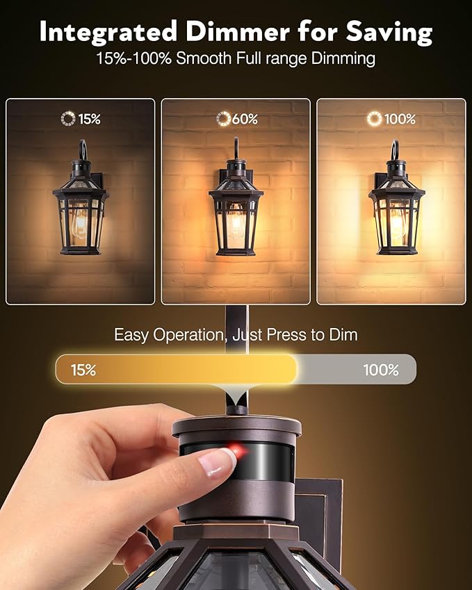 Motion Sensor Porch Lights Outdoor Wall Mount, Oil Rubbed Bronze Exterior Wall Sconce Lantern with E26 Socket, Waterproof Dusk to Dawn Outdoor Lighting Fixtures, Coach Lights for Garage, Patio