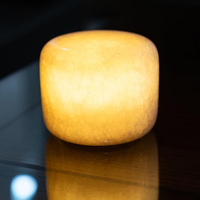 Marble Lamp Night Light Touch Bedside Table Lamp for Bedroom,Type-C Rechargeable Small Desk Bedside Small Lamps,Eye Caring Dimmable LED Ambient lamp (Peach Jade)
