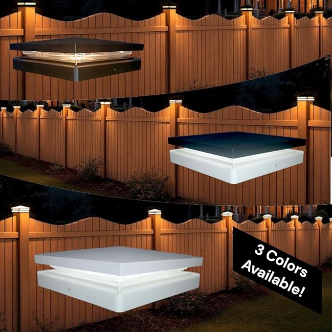 DekLights® DIY Line LED Lighted Post Cap for 6x6 Wood Posts (True 5.5x5.5). Our 12volt Low Voltage with Replaceable LED Bulb. for Your 6x6 Fence Posts (White Cap 3000k Bulb)