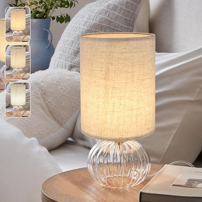 Beige Linen Tall Drum Lampshade, 10" Top x 10" Bottom x 13" High Lamp Shade, Lamp Shade Replacement for Table and Floor Lamps, Pendant Light, Handcrafted Lampshade, Easy Assembly