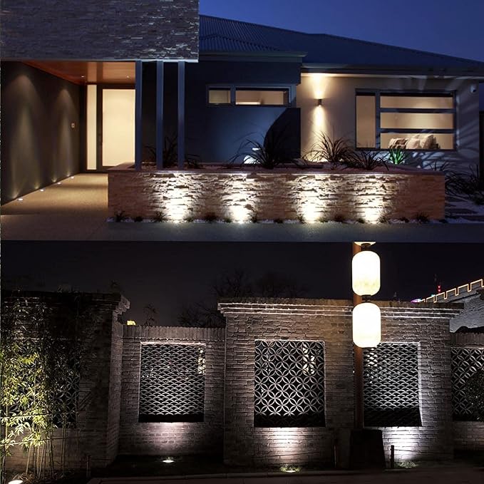 3W Low Voltage Landscape Lighting Well Lights Landscape LED in Ground Waterproof 12V-24V Low Voltage Outdoor in Ground Lights for Pathway Garden 1 Pack with Connectors