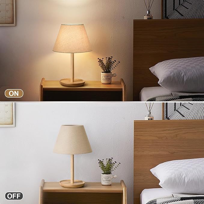 Seaside village Small Lamp Shades for Table Lamp, Natural Linen Lamp Shades Set of 2, 5.5" Top x 10" Bottom x 6.6" High, Brown Burlap Lampshade Replacement, Spider, Bulb Clip Adapters Included