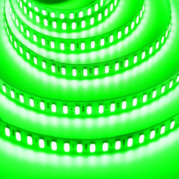 SUYOOULIN LED Strip Lights, AC110V/120V 16.4ft/5m 15000LM SMD 2835 600 LEDs Light Strips Waterproof IP44 LED Ribbon. 2 Times Brightness Than Low Voltage Strip Lights (Green)