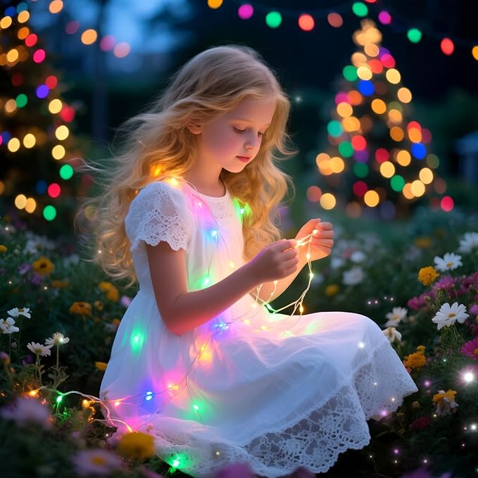 ZNYCYE 10 Pack 10 ft 30 LED Mason Jar String Lights 8 Modes with Timer Waterproof Fairy Lights Upgraded Battery（Included Operated for DIY Wedding Party Mason Jar Christmas Decorations (Multi-Color)