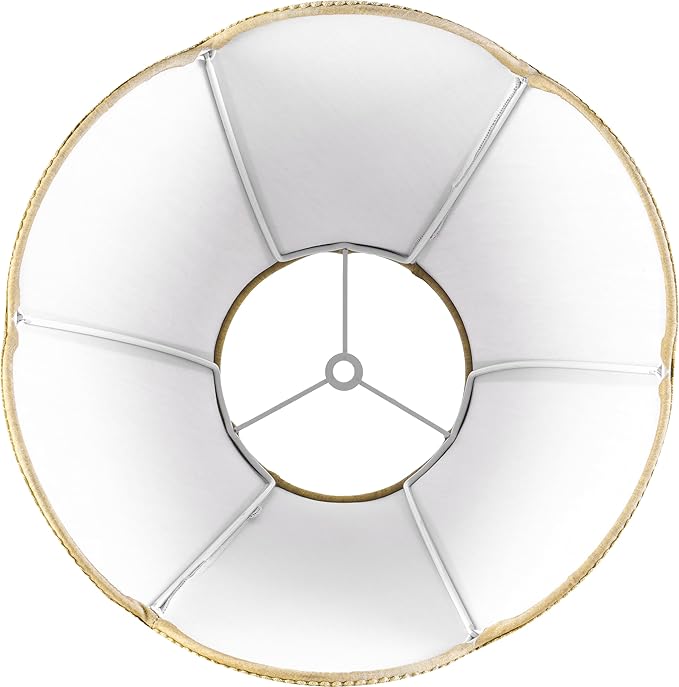 GO&SO Gold Lamp Shade Medium Bell Lamp Shades 2pc Edge Petal Braid Design Scalloped Lamp Shade,6"Top x 13"Bottom x 10.6"Vertical Height (Spider) Replacement Lampshades for Table Lamps - Easy Assembly