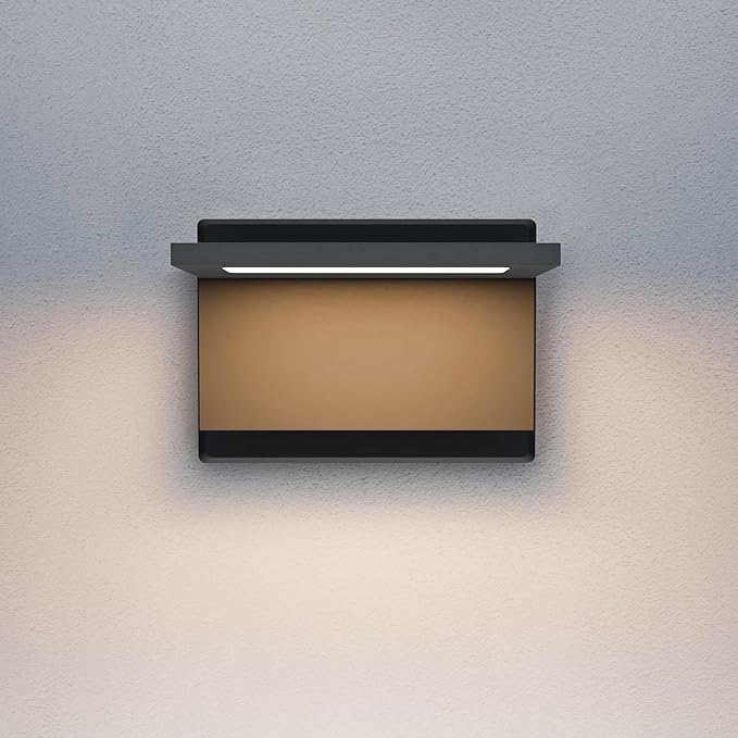 Outdoor Wall Sconce LED Porch Lights Aluminum Wall Mount Lamp 3000K Warm White Light Waterproof for Garage Front Door Patio，680lm (17309-grey)