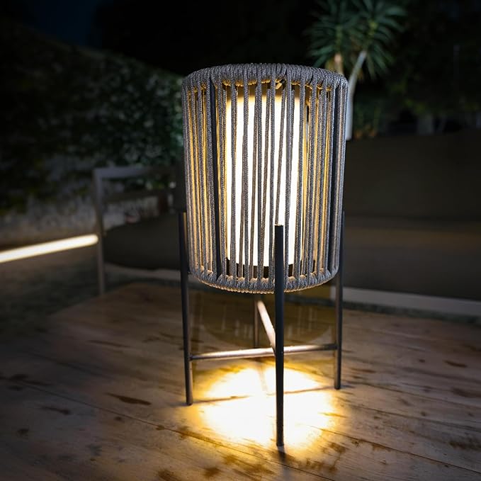 EcoGreen Solar Floor Lamp, 9.45 x 17.72in Outdoor Balcony Decorative Light, Patio LED Solar Light,8~10hrs Auto Operation, Waterproof, Warm White Glow
