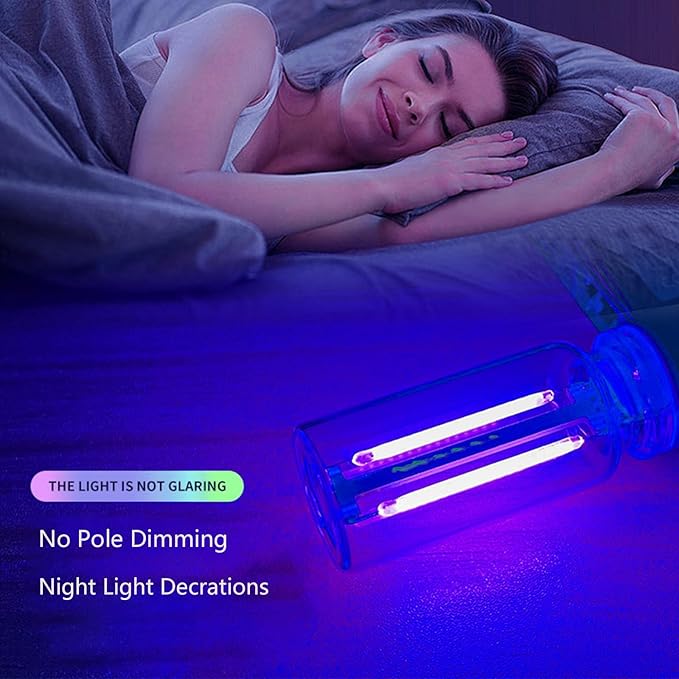 Retro Car Mood Bulb, Touch Dimmable USB & Battery Lighted LED Car Interior Atmosphere Lamps, Automotive Interface Charging Night Lights, Mini Portable Camping Lights Decorations (Blue, 1Pack)