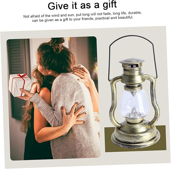STOBAZA 1pc Vintage Handheld Kerosene Lamp Rechargeable Retro Lantern for Home Decor Festivals Bar and Garden Use Chic Atmosphere Night Light Non-Battery Included