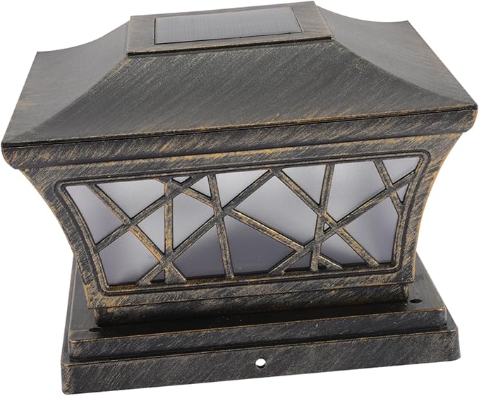 Vaguelly Solar Outdoor Post Light Fixture Garden Floor Lamp Decor with Premium Battery Long Illumination for Courtyard Park Villa Residential Areas