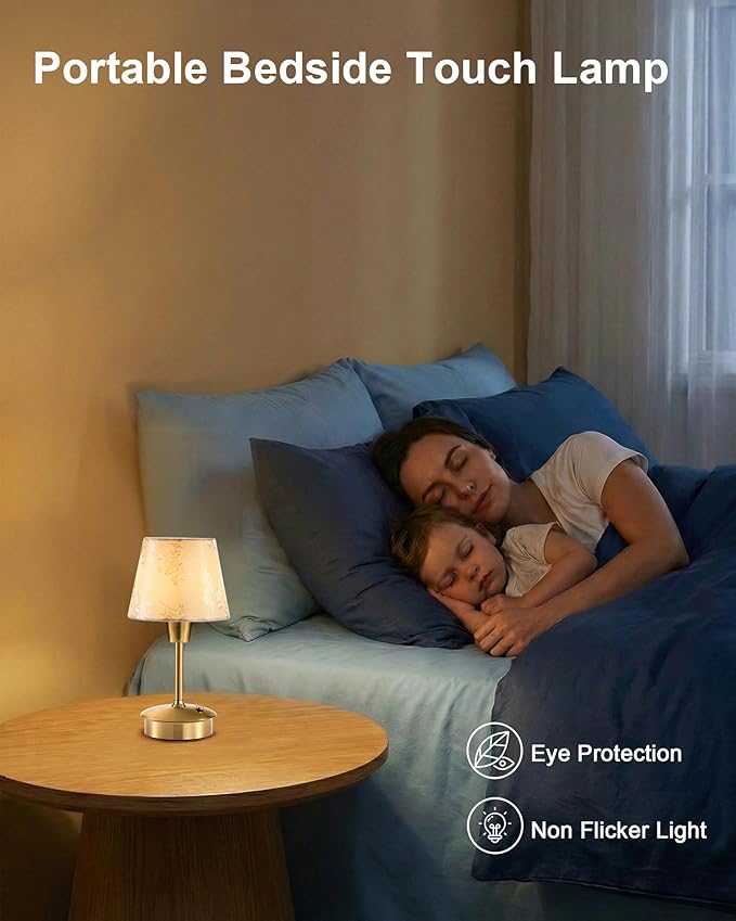 UMEXUS 2 Pack Small Cordless Table Lamp for Restaurant Dinner Table, 5200mAh Battery Operated Touch Lamps, Rechargeable Dimmable Portable Night Light for Bedside Dining Room Patio Kitchen Outdoor