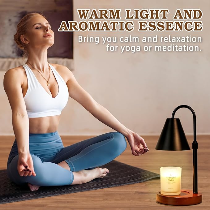 Candle Warmer Lamp with Timer Dimmable 2 Pack, Birthday Gifts for Women Mom, Modern Candle Lamp, Black Candle Warmer for Jar Scented Candles, Home Decor, Wax Melt Warmer with 4 Bulbs