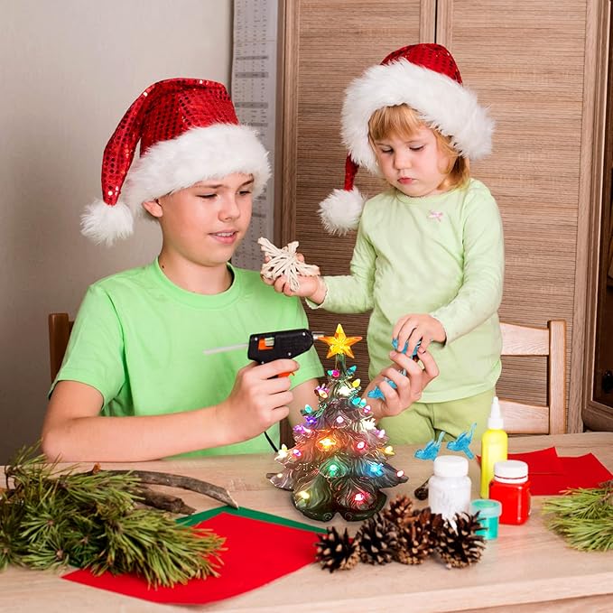 117Pcs Ceramic Christmas Tree AquaBlue Robin Bird Replacement Lights Bulbs and 1 Angel/3Stars Topper Ornament for Ceramic Tree Décor - Medium Plastic Pegs.