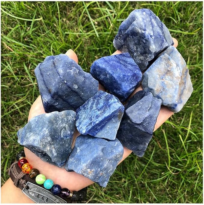 Zenkeeper 1 Lb Large Rough Blue Aventurine Stone, Natural Blue Aventurine Crystal Stone Mineral Specimen Gemstone Healing Crystals and Stones