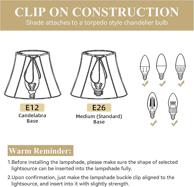 Set of 10 Small Lamp Shade Chandelier Pleated Empire Clip-on Fitter Lampshade 4.9"X3.34"X4.33"for Table Chandeliers Candle Wall Light Replacement(Beige)