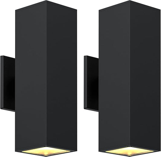 11.8" Outdoor Lights for House, Up & Down Exterior Sconce Lights, IP65 Waterproof, Corrosion-Resistant, E27 Bulb (Not Included) – Ideal for Porch, Garage, Patio, Front Door - 2 Packs