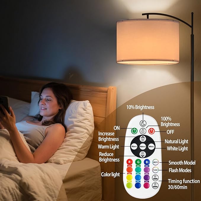 2-Light Cordless Floor Lamp, Weighted Base Ultra Stable, Dual-Bulb 2X Brighter, 3 Color Temperatures Dimmable with RGB Remote, Cordless Standing Lamp for Bedroom Living Room Office Porch