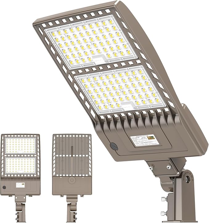 400W LED Parking Lot Light UL Listed 60000LM Outdoor Street Area Lighting with Dusk to Dawn Photocell ETL DLC Listed LED Pole Lights 100-277V IP65 5000K LED Shoebox Commercial Light for Yard, Roadway