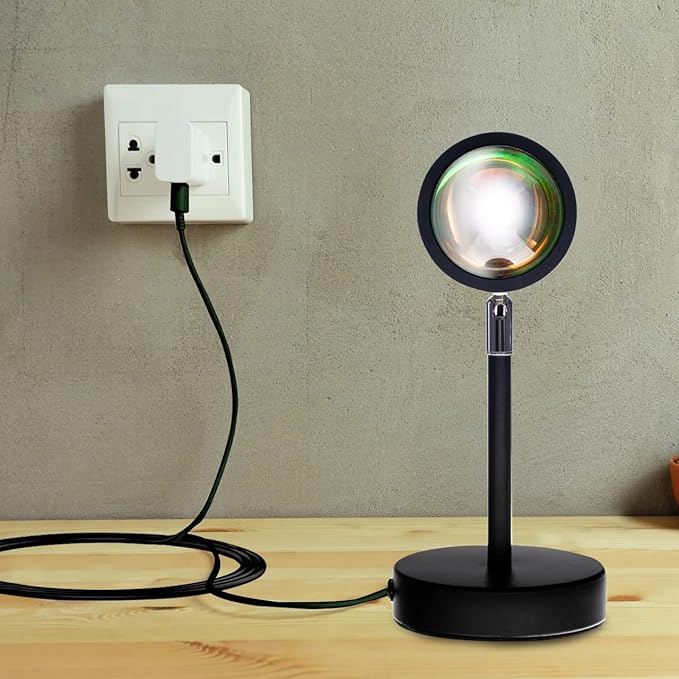 Sunset Lamp Projector for Home Décor & Photography Ambient LED Night Light Lamp with USB Charging Cord- 180-Degree Rotating Romantic UFO Sunset Lamp for Selfies Christmas Home Parties