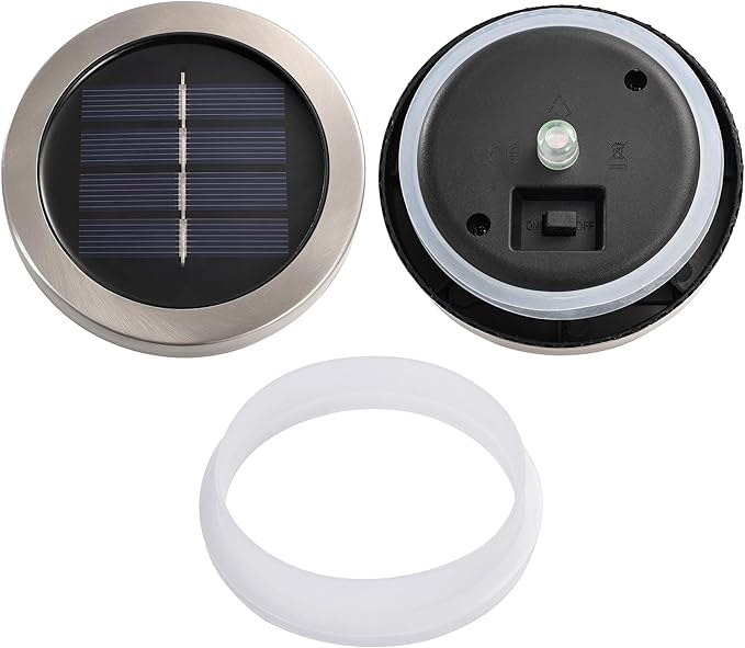 Cooo 6 Pack Gifts for Him Her Solar Lanterns Waterproof Outdoor Iridescent Heavy Crackle Glass LED Stainless Steel Lid for Women Mom Grandma Outdoor Table Lamps Garden Backyard Decor