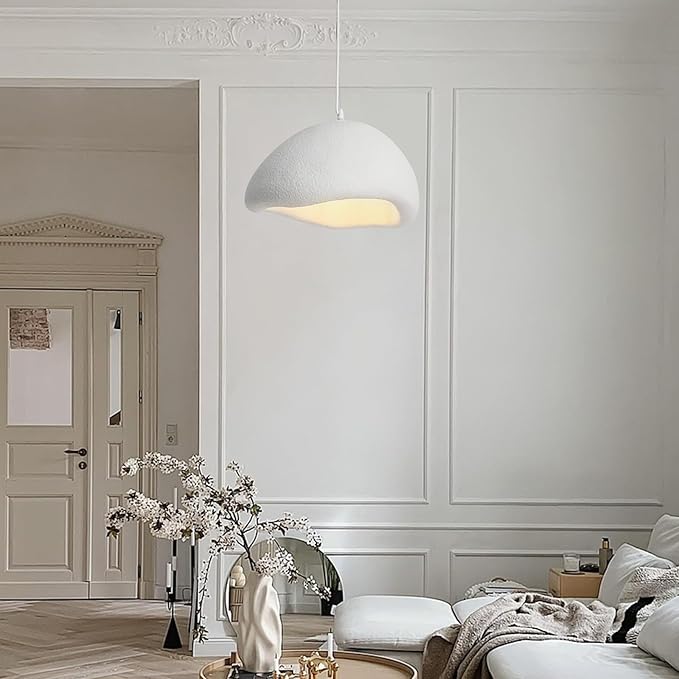 WILON 15.7'' Wabi Sabi Pendant Light, Kitchen Pendant Lighting Over Island, Dining Room Light Fixture Over Table, Large Pendant Light with E26 Base, Modern Pendant Light for Living Room Bedroom Bar