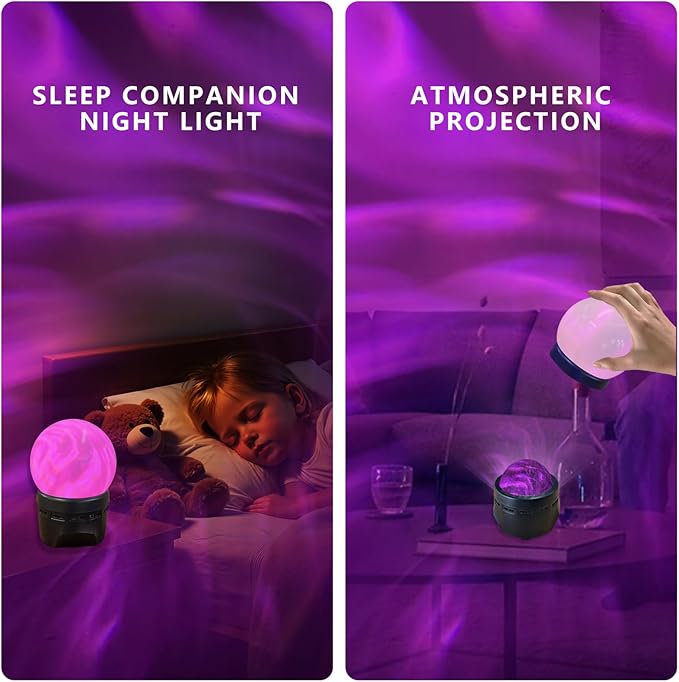MAXROCK Projector Roating Night Lights for Bedroom Decor, Northern Light Projector, Romantic Muticolor Night Lighting Lamp, Creative Gifts