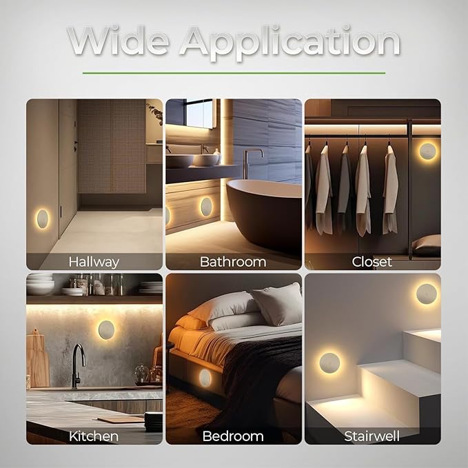 Indoor Backlit Wall Sconce, Dusk to Dawn Motion Sensor Wireless Adjustable Brightness 2000mAh Rechargeable Night Light, White