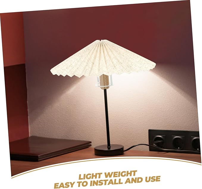 Umbrella Shaped Fabric Pleated Lampshade for Table Lamps and Floor Lamps Compatible Lightweight and Easy to Install Softens Light for Gentle Ambiance