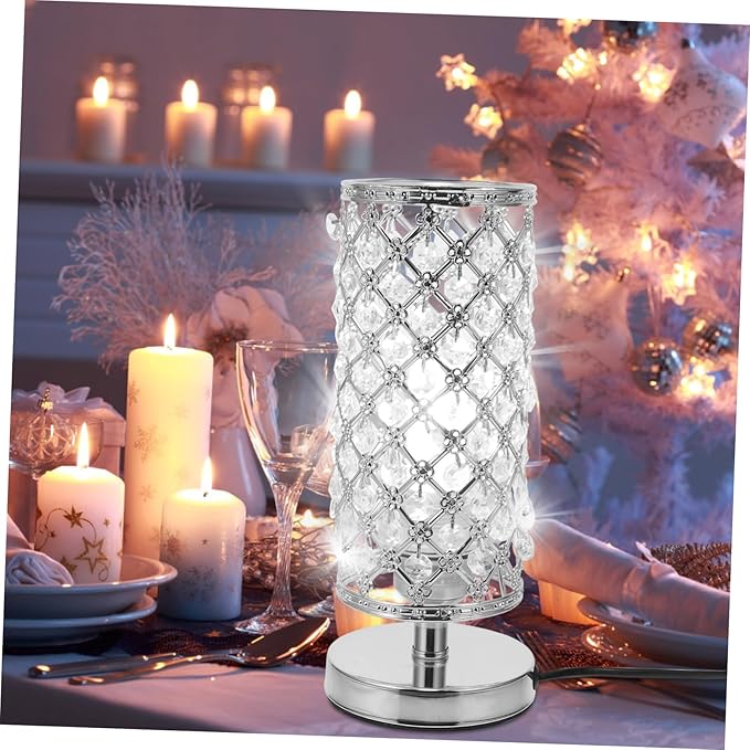 1pc Crystal Table Lamp for Indoor Use Durable Stylish Desktop Light with Button Switch for Home Decor and Dormitory Atmosphere