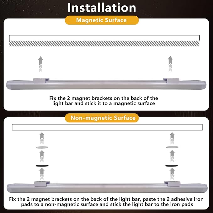 12 Inch LED Light Bar USB Powered 3 Colors White, Warm White, Yellow, with Switch, Magnetic Dimmable Frosted Cover, for Under Monitor Desk Cabinet, 3D Printer, Over Sink