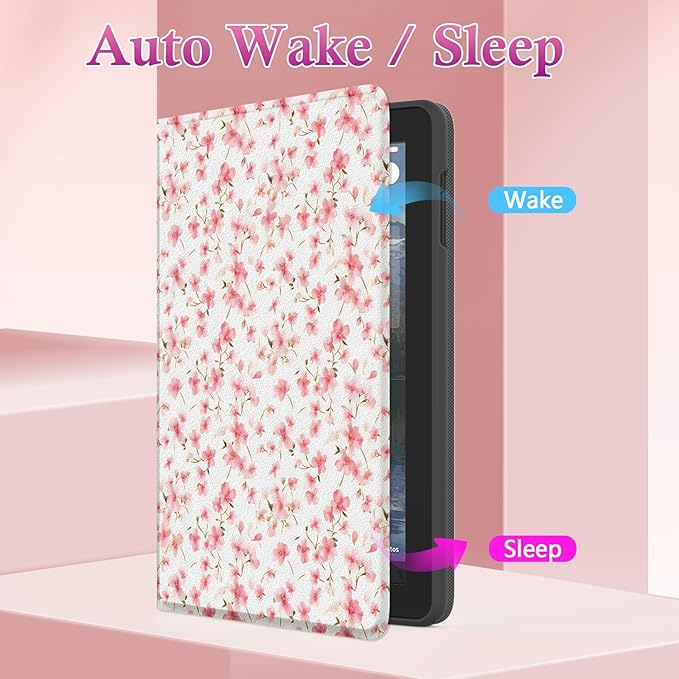 Case for (2023/2021 Released 13th/11th Generation) Fire HD 10/10 Plus, Slim Lightweight Folio Book Cute Auto Wake/Sleep Smart Cover for HD10 Tablet 10.1" (Flower Pink)