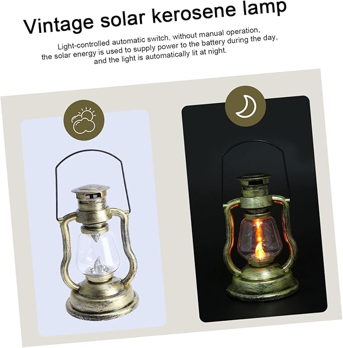 STOBAZA 1pc Vintage Handheld Kerosene Lamp Rechargeable Retro Lantern for Home Decor Festivals Bar and Garden Use Chic Atmosphere Night Light Non-Battery Included