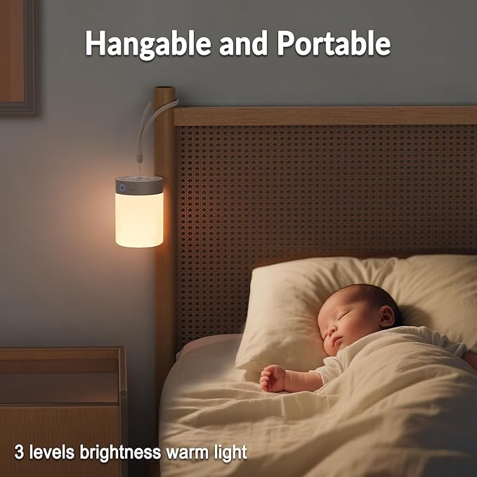 Kipcush Night Light White Noise Sound Machine, Max 8H Timer, 20 Soothing Sleep Sounds. Portable Design for Bedroom, Office, Nursery, Travel, Up to 8 Hours Battery Life