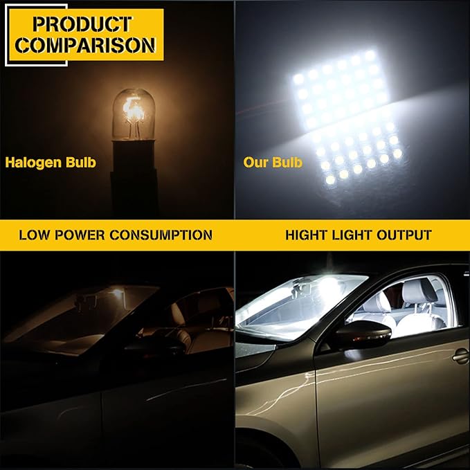YM E-Bright 5-Pack White 5050 24SMD Led Panel Dome Light Lamp Auto Car Reading Interior Lamp DC 12V With T10 / BA9S / Festoon Adapters