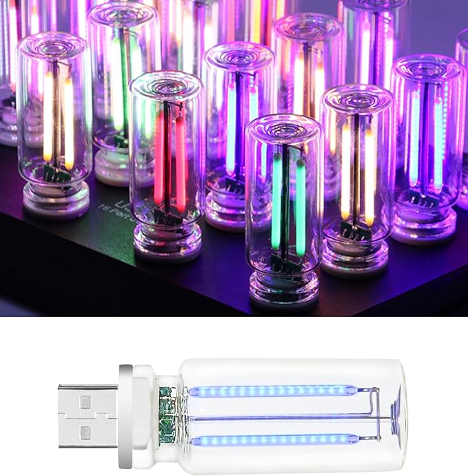USB Retro Car Lamp, Touch-Control Portable LED Car Ambient Light, USB Powered Night Lights, Suitable for Bedroom, Camping, Holiday Decorations. (Blue Light)