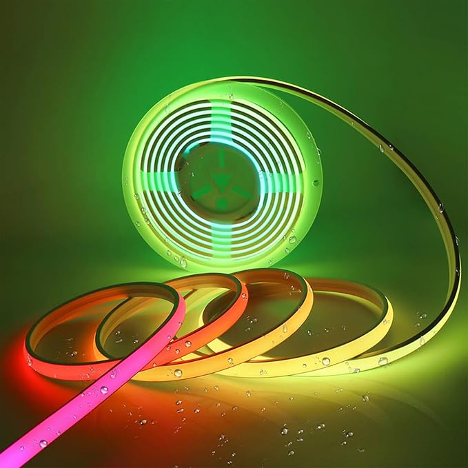 Addressable COB LED Strip, IP68 Waterproof 12V 16.4ft WS2811 RGB-IC Dream Rainbow ColorWhite PCB LED Tape 720LEDs/m with Silicone Tube for Outdoor Decor Lighting (Without Controller and Power Supply)
