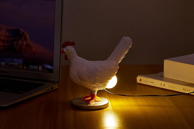 Upgraded 3D Resin Chicken Egg Night Light with USB, Lifelike LED Egg Lamp with Color Gift Box, Easter Birthday Gift for Friends