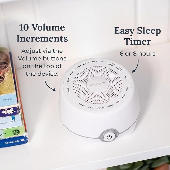 Yogasleep Whish White Noise Sound Machine, 16 Natural & Soothing Sounds, Volume Control for Baby & Adults, Get Office Privacy, Concentration, Sleep Aid, Compact for Easy Travel, Essentials for Nursery